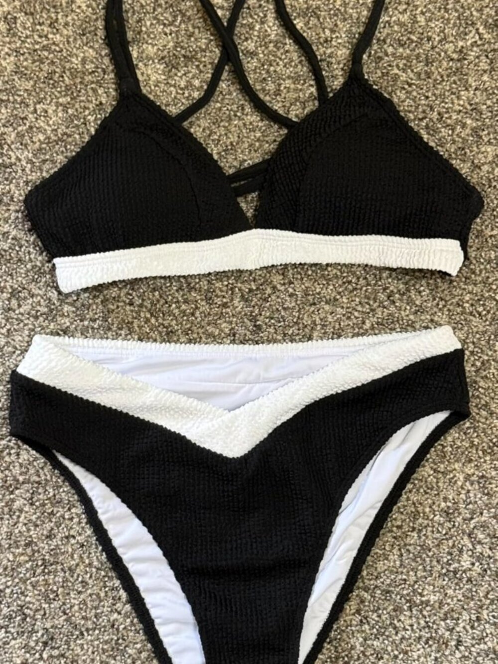 π€ RXRXCOCO Ribbed Color Block Tummy Control Bikini Set Small NWT π - Picture 6 of 7